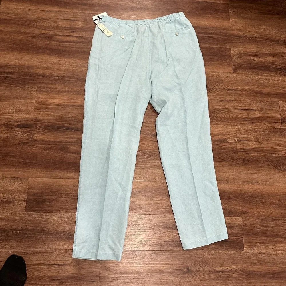 Tommy Bahama Relax Mens XLT Blue Linen Drawstring Pants TR16389 Beach Blue